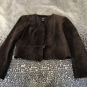 Worth Brown Leather Jacket, size 6